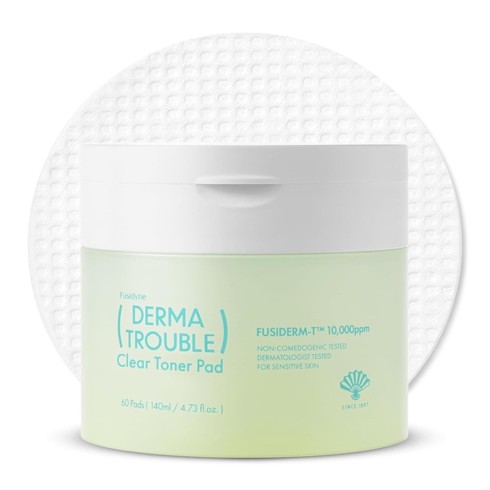 Fusidyne Derma Trouble Clear Toner Pads Salicylic Korean Skin Exfoliating 60CT